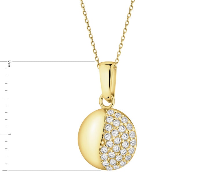 14 K Yellow Gold Pendant with Cubic Zirconia