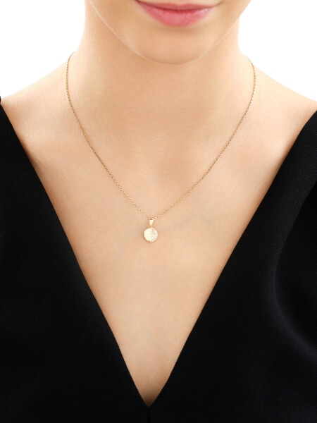 14 K Yellow Gold Pendant with Cubic Zirconia