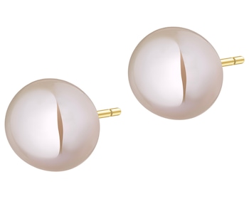 9 K Yellow Gold Earrings with Pearl