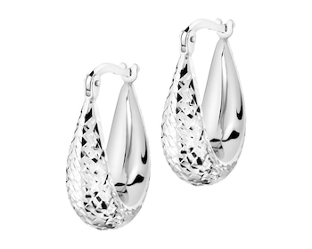 14 K Rhodium-Plated White Gold Earrings