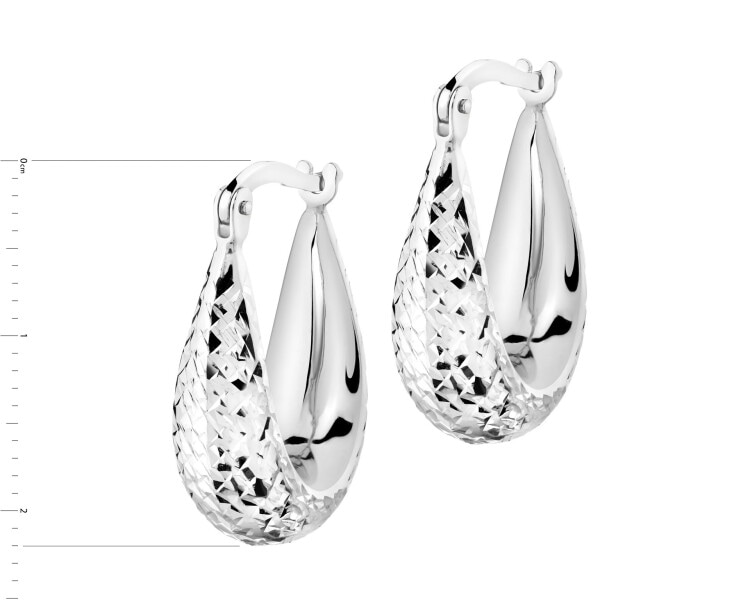 14 K Rhodium-Plated White Gold Earrings