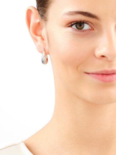 14 K Rhodium-Plated White Gold Earrings