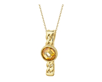 8 K Yellow Gold Pendant with Cubic Zirconia