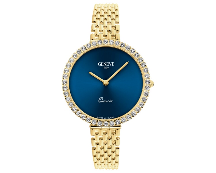 14 K Yellow Gold Gold Watch with Cubic Zirconia