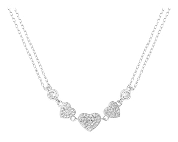 Rhodium Plated Silver Necklace with Cubic Zirconia