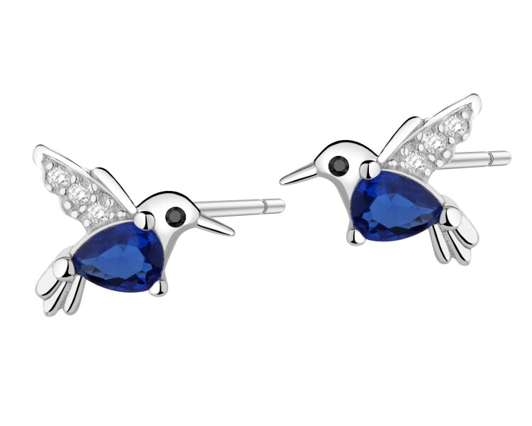 Rhodium Plated Silver Earrings with Cubic Zirconia