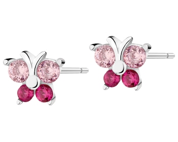 Rhodium Plated Silver Earrings with Cubic Zirconia