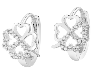 Rhodium Plated Silver Earrings with Cubic Zirconia