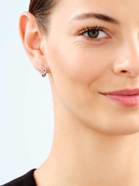 Rhodium Plated Silver Earrings with Cubic Zirconia