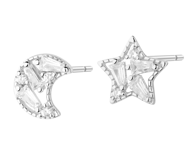 Rhodium Plated Silver Earrings with Cubic Zirconia