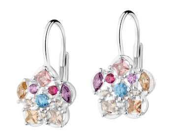 Rhodium Plated Silver Earrings with Cubic Zirconia