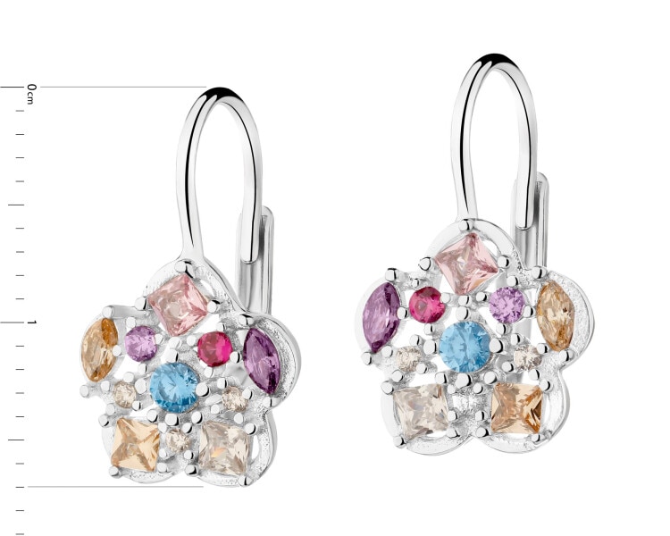 Rhodium Plated Silver Earrings with Cubic Zirconia