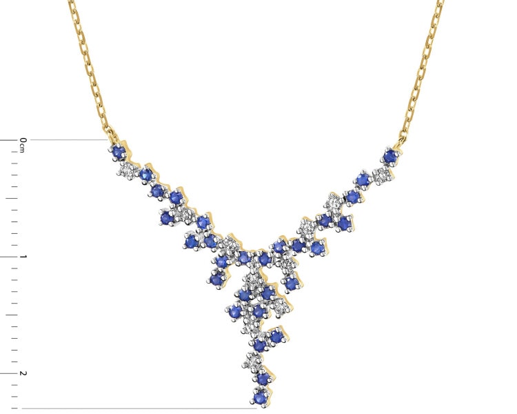 14 K Rhodium-Plated Yellow Gold Necklace - fineness 14 K