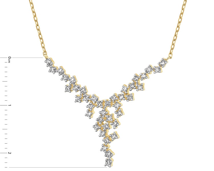 Naszyjnik z żółtego złota z diamentami - 0,24 ct - próba 585