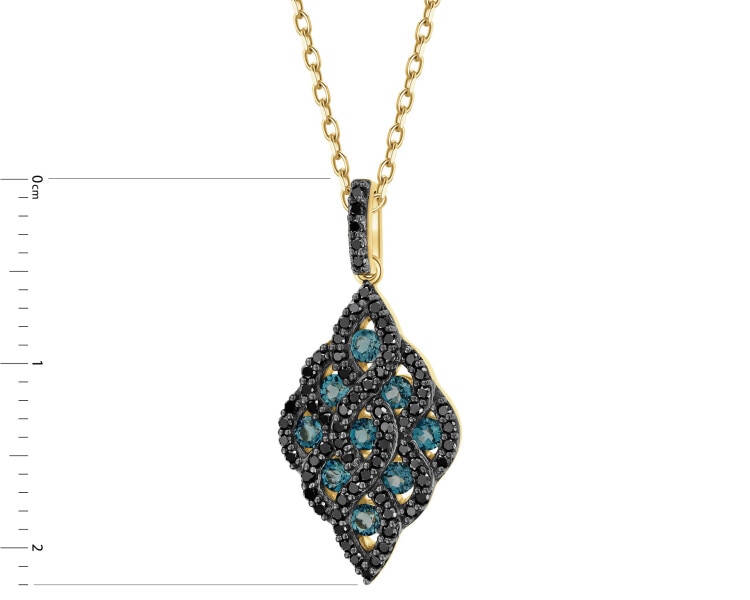 585 Yellow Gold Ruthenium-Plated Pendant - fineness 585