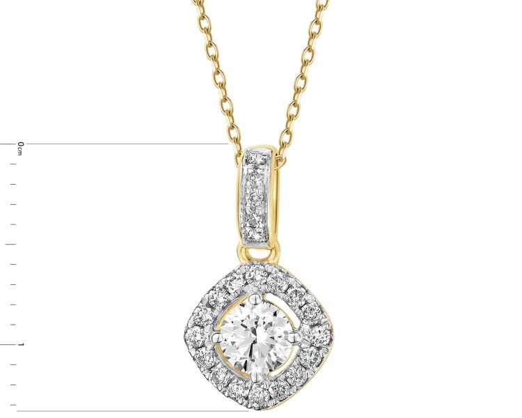 Zawieszka z żółtego złota z brylantami - 0,29 ct - próba 585