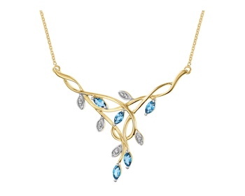 14 K Rhodium-Plated Yellow Gold Necklace  - fineness 14 K