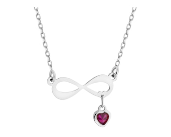 Rhodium Plated Silver Necklace with Cubic Zirconia