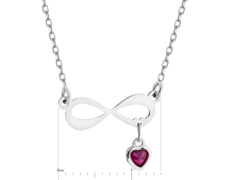 Rhodium Plated Silver Necklace with Cubic Zirconia