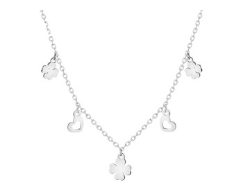 Rhodium Plated Silver Necklace 