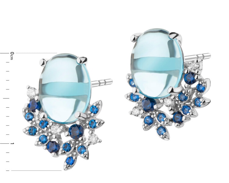 Rhodium Plated Silver Earrings with Cubic Zirconia