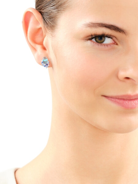 Rhodium Plated Silver Earrings with Cubic Zirconia