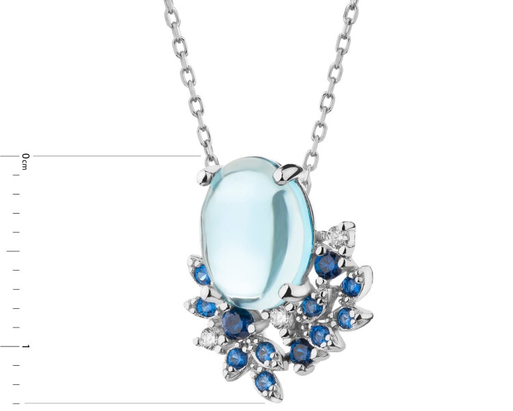 Rhodium Plated Silver Pendant with Cubic Zirconia