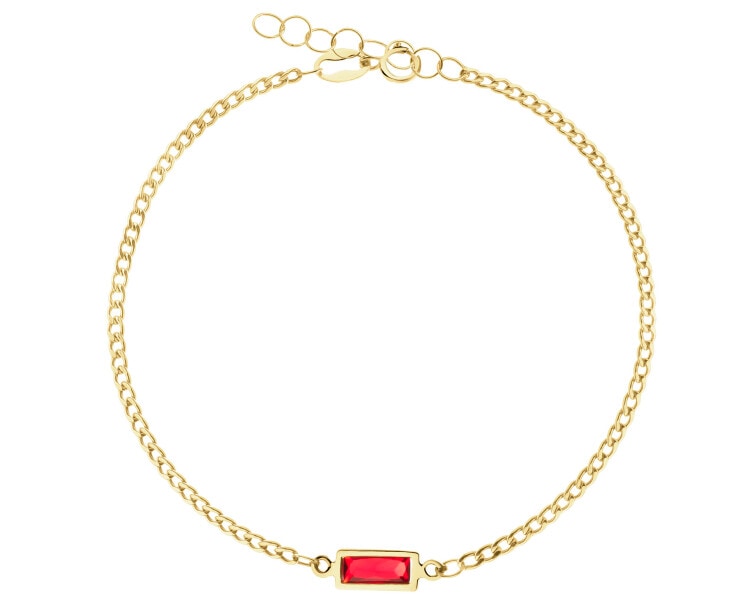 9 K Yellow Gold Bracelet with Cubic Zirconia