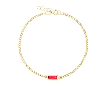 9 K Yellow Gold Bracelet with Cubic Zirconia