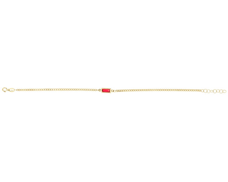 9 K Yellow Gold Bracelet with Cubic Zirconia