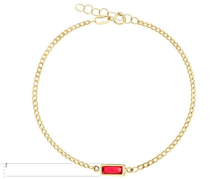 9 K Yellow Gold Bracelet with Cubic Zirconia