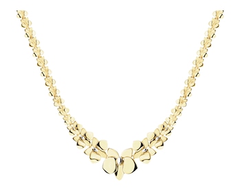 14 K Rhodium-Plated Yellow Gold Necklace 