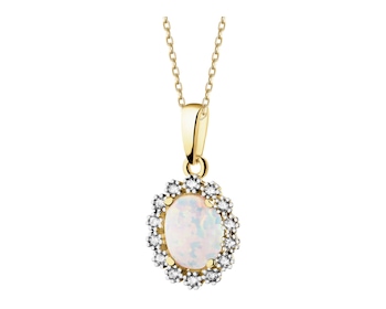 8 K Rhodium-Plated Yellow Gold Pendant 