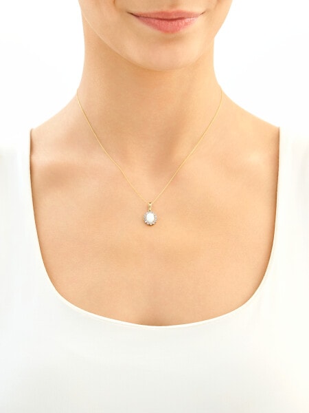 8 K Rhodium-Plated Yellow Gold Pendant