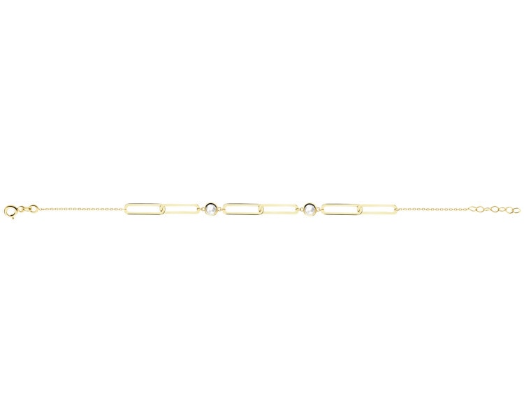 8 K Yellow Gold Bracelet with Cubic Zirconia