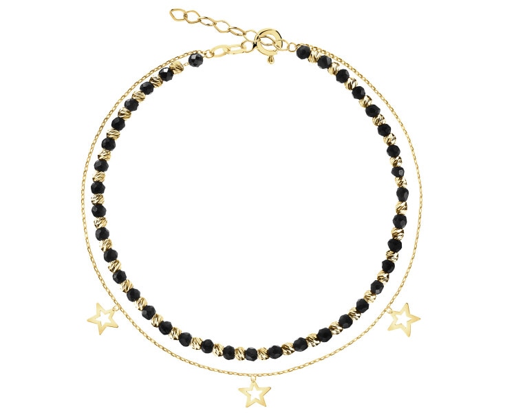 8 K Yellow Gold Bracelet with Onyx