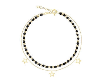 8 K Yellow Gold Bracelet with Onyx