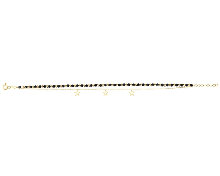 8 K Yellow Gold Bracelet with Onyx