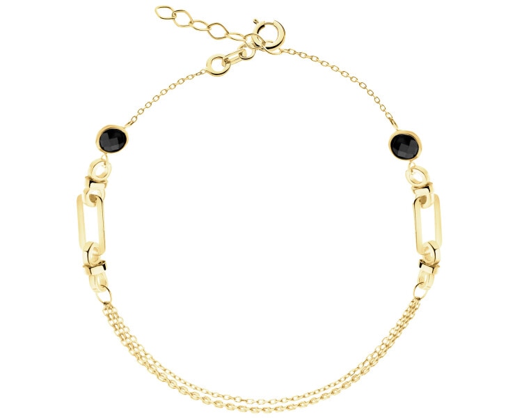 8 K Yellow Gold Bracelet with Onyx