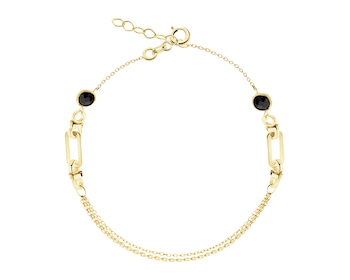 8 K Yellow Gold Bracelet with Onyx