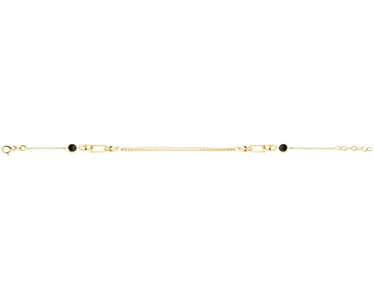 8 K Yellow Gold Bracelet with Onyx