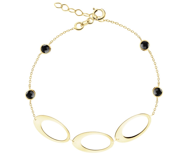 8 K Yellow Gold Bracelet with Onyx