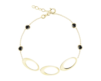 8 K Yellow Gold Bracelet with Onyx