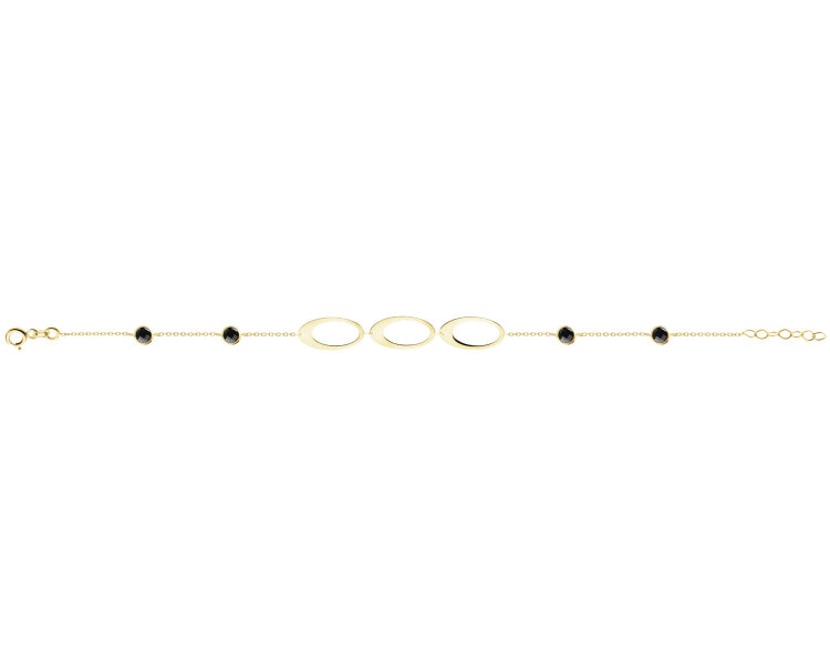 8 K Yellow Gold Bracelet with Onyx