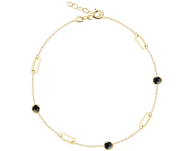 8 K Yellow Gold Bracelet with Onyx