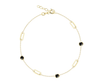 8 K Yellow Gold Bracelet with Onyx