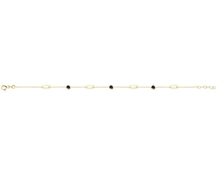 8 K Yellow Gold Bracelet with Onyx