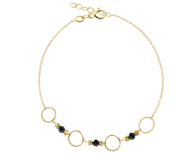 8 K Yellow Gold Bracelet with Onyx