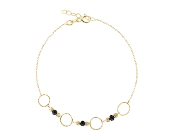 8 K Yellow Gold Bracelet with Onyx