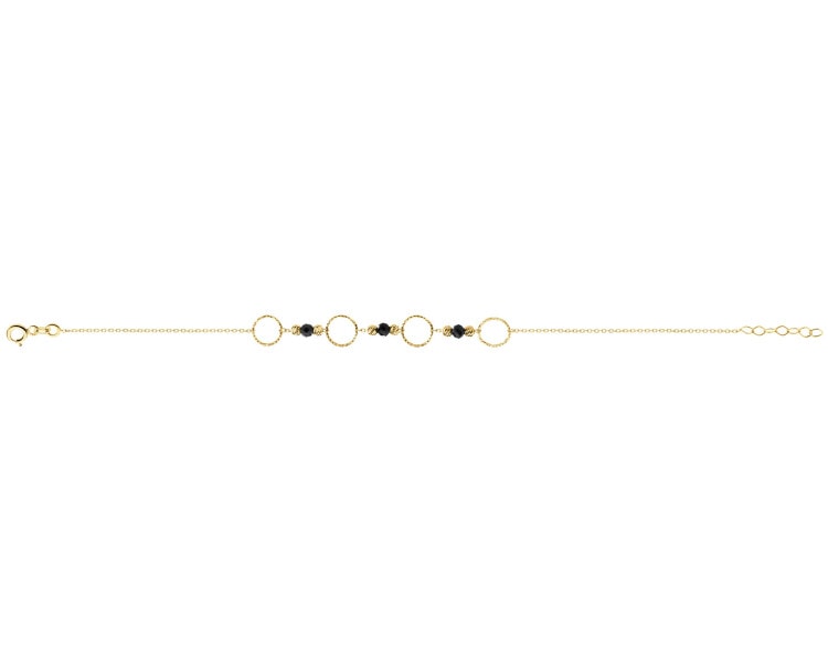 8 K Yellow Gold Bracelet with Onyx